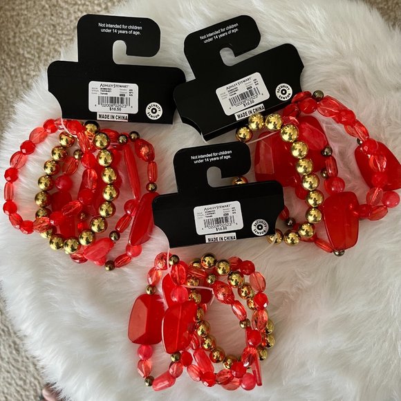 NWT! Bundle of 3 Sets of Ashley Stewart Stretch Bracelets - Picture 5 of 6